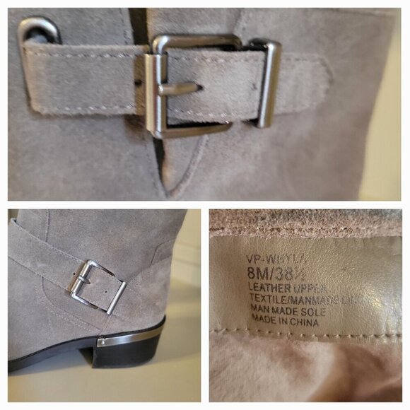 Vince Camuto Whyla Harness Style Tan Suede Side Zip Womens 8M - Picture 7 of 8